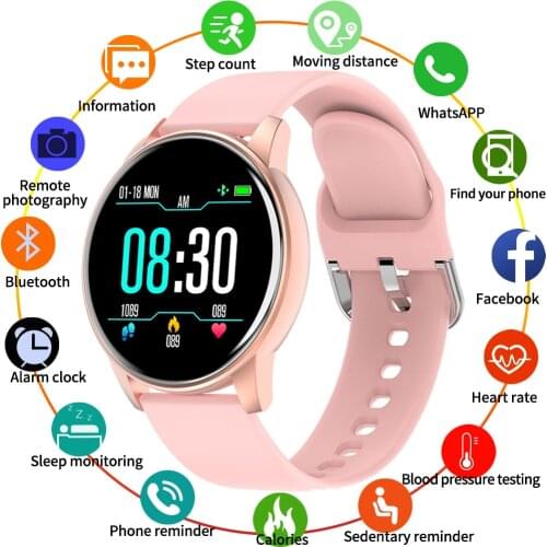 Smart Watch Women Real-time Weather Forecast Activity Tracker Heart Rate Monitor Sports Ladies Smart Watch Men For iOS Android