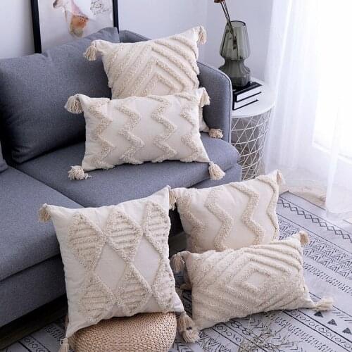 Modern Simple Prismatic Cushion Cover Tufted Pillow Moroccan Cushion Sofa Cushion Ins Cushion Retro Style30x50cm/45x45cm
