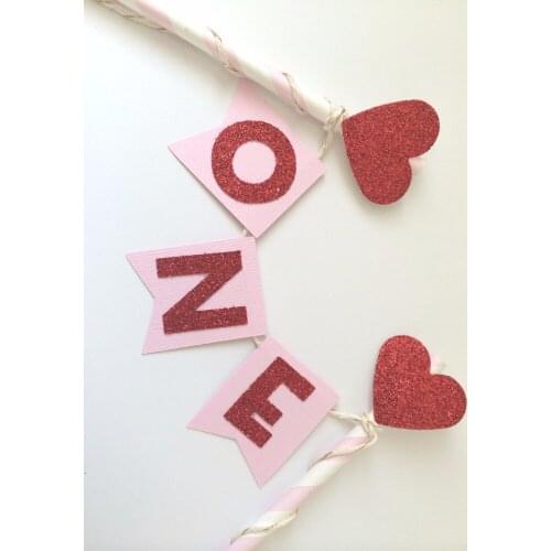VALENTINES Day Cake Topper in Pink and Red Glitter. 1st Birthday Cake. Smash Cake. Cake Decor. Red and Pink Party. Hearts Party