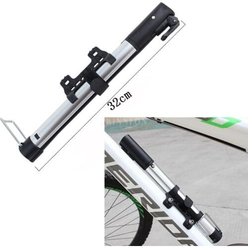 50Pcs/Lot Inflator Bike Pump Aluminum Alloy MiniPortable Bicycle Tire Pump Ultralight Cycling Air Pump Silver Color For Bike