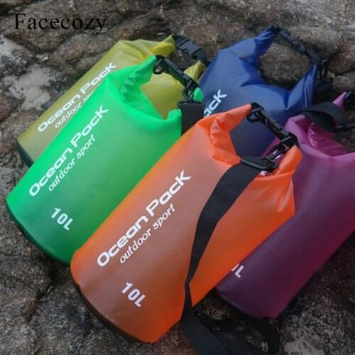 Facecozy Summer Waterproof Ocean Pack River Trekking Dry Bag PVC Translucent Bucket Pocket Watertight Drifting Swim Sports Bags