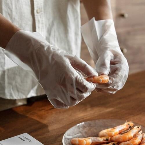 High quality premium transparent PE gloves disposable household cooking cleaning thicken food grade gloves