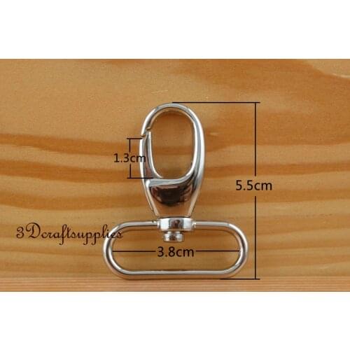 Lobster Clasps Clips Claw purse hooks Swivel snap hook silver 38mm 6pcs CK73