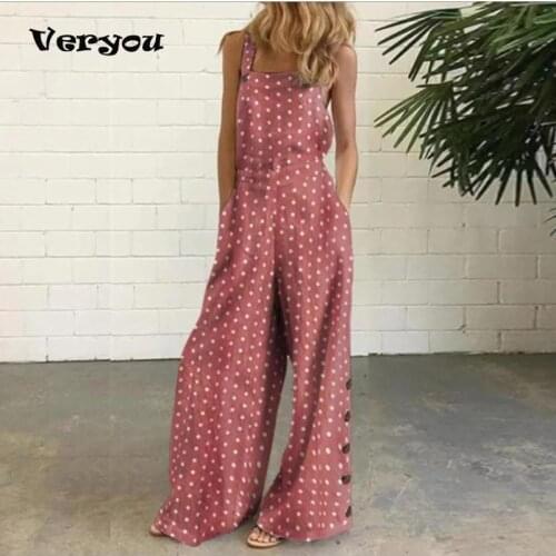 2021 Spring and Summer Jumpsuit Women Fashion Straps Sexy Loose One-piece Trousers Sexy Pocket Women Print Jumpsuit Overalls