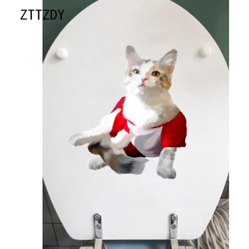 ZTTZDY 21*23.6CM Modern Cat Living Room Home Decoration Colour Wall Sticker Toilet Decal T3-0190