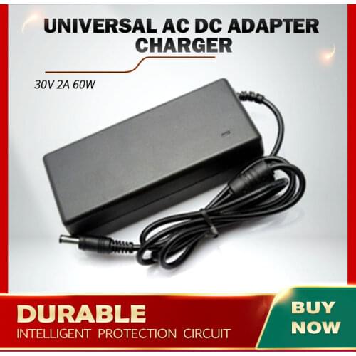 30V 2A 60W Universal AC DC Adapter Charger Power Supply 5.5*2.1mm 5.5 x 2.1mm DC Plug Input 100-240V New AC Power Adapter