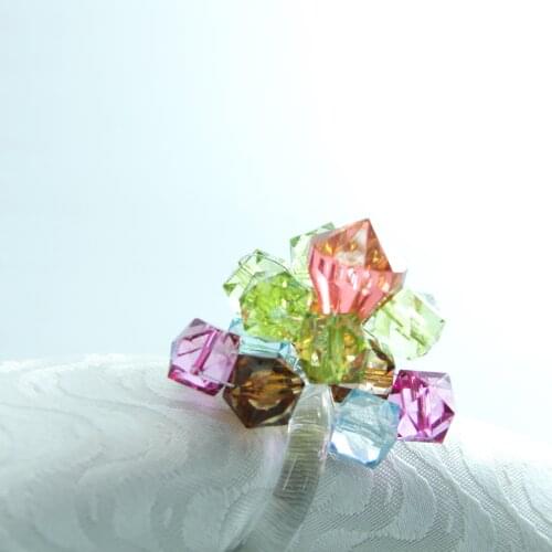 Acrylic beads crystal napkin ring decoration napkin holder for wedding 12 pcs free shipping qn19052204