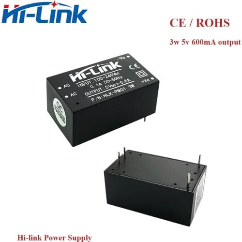 Free shipping 5pcs/lot new Hi-Link ac dc 5v 3w mini power supply module 220v isolated switch mode intelligent module HLK-PM01