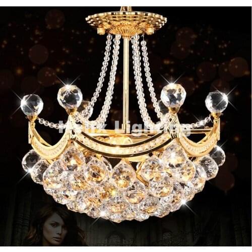 Free Shipping Modern Crystal Ceiling Light Fixture Golden Lustre Crystal Light/ Lamp Modern Ceiling Lamp For Living Room AC LED