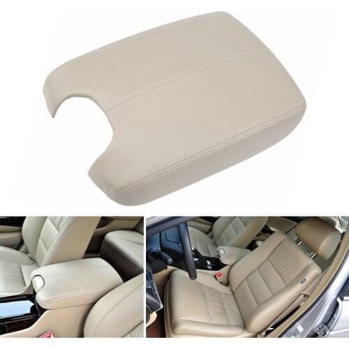 Armrest Center Cover With Console Lid Fits For Honda Accord 2008-2012 Beige PU Leather & Plastic Plate