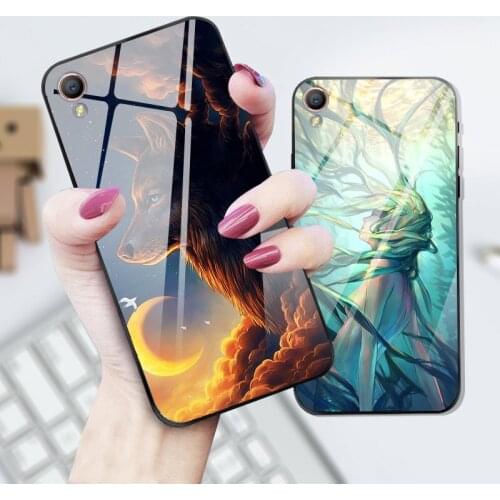 Case For Oppo A37 Back Phone Cover Black TPU Silicone Bumper With Tempered Glass