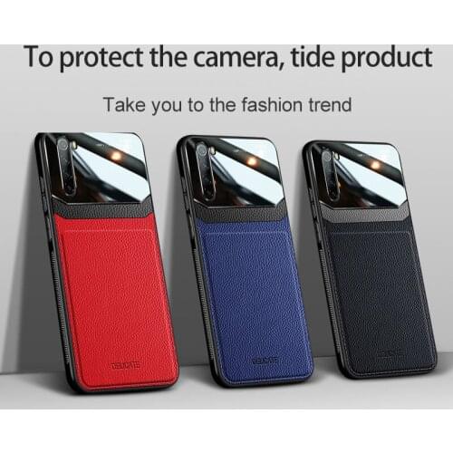 50pcs/lot Organic PC Back Phone Case For Xiaomi Redmi Note 8 8T 7 K20 K30 9T Pro Skin Pattern Leather Grain Cover