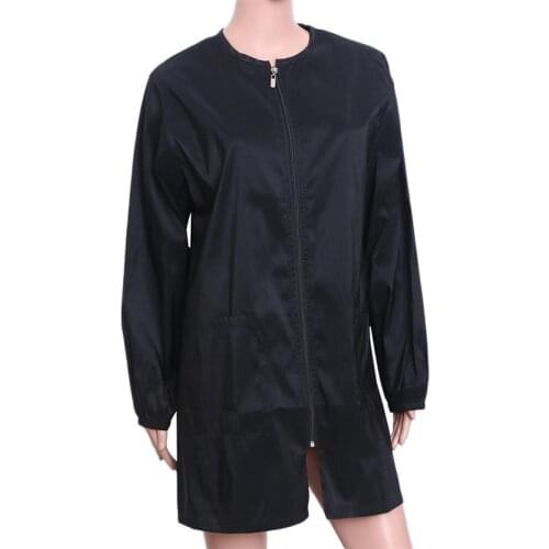 1pc Barber Working Apron Home Salon Hairdressing Gown Hair Stylist Waterproof Zipper Smock For Salon Groomer Hairdressing Tools