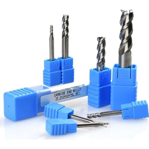 1pcs 3 flute tungsten steel milling cutter cnc router bits for cutting aluminum cnc engraving machine end mills