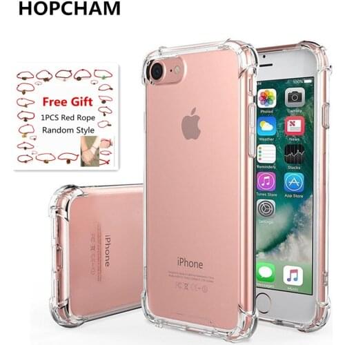 HOPCHAM Transparent Phone Case For iPhone 6 6s 7 8 Plus Ultra Thin Clear Soft TPU Silicone Cover Cases For iPhone 8 7 6 6s Plus