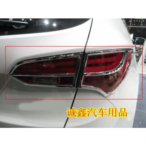 For 13 New Santa Fe IX45 2013 Chrome Rear Tail Light Lamp Cover Trim Trims