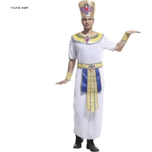 Man Ancient Egyptian traditional king Cosplay for Adult Halloween Egyptian Pharaoh Costumes Carnival Purim Role Play Party dress