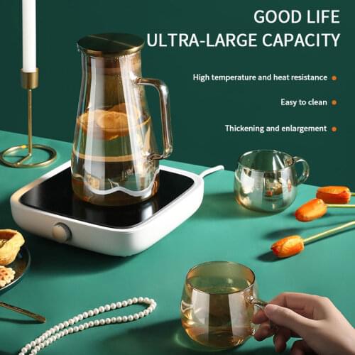 1.6L Pitcher Glass with Two Cups Heat Resistant Glasses Borosilicate Tea Pitcher Nordic Water Kettle Juice Jug Water Carafe