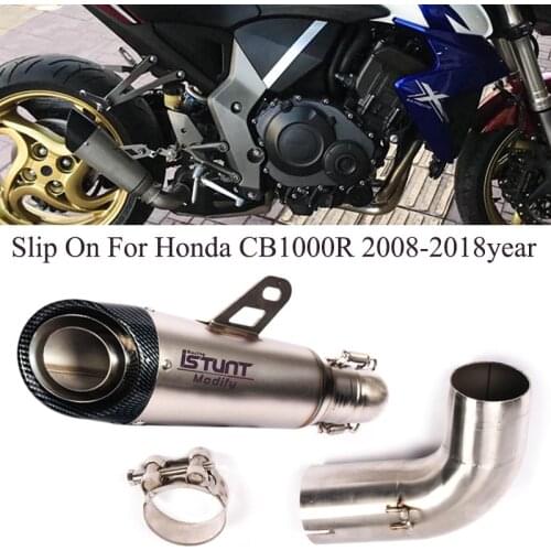 Motorcycle exhaust Middle Link Pipe Modified Muffler for Honda CB1000R silp on exhaust cb1000r muffler 2008 2009 2010-2018