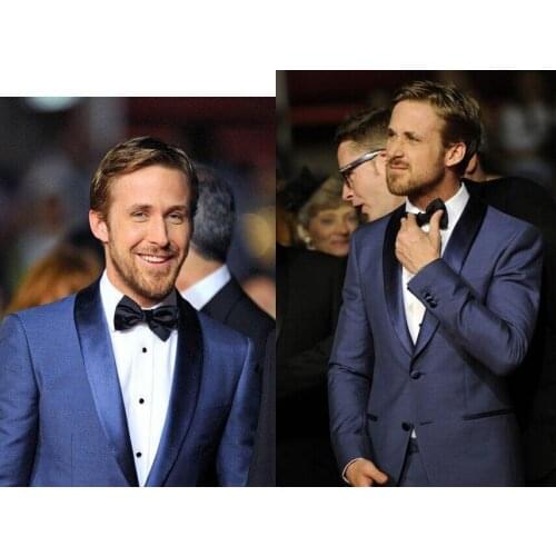 Custom Made Navy Blue Men Suits,Blue Men Wedding/Business/Formal Suits For Men,Bespoke Tailor Double Collar Tuxedos For Men