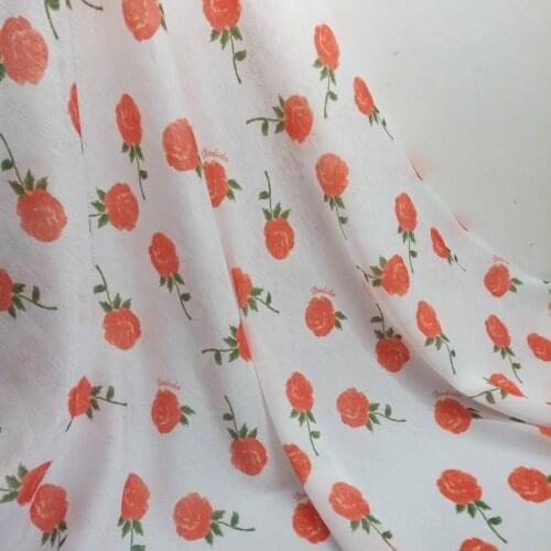 On Sale Dress Gown Fabric Floral Material DIY Tissue Qualified Ribbon Summer Fabric For scarf Cloth Material 1 Meter