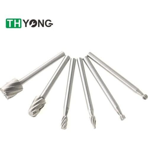 6pcs Dremel Rotary Tools HSS Wood Metal Carving Milling Burrs Cutter Set Accessories Burrs Set Rounting Rourer Attchmet