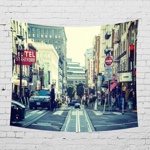 City street view pattern Wall Rugs Tapestry Hanging Decor Dorm Room Decoration Tapestry Psychedelic Wall Prints 95X73cm