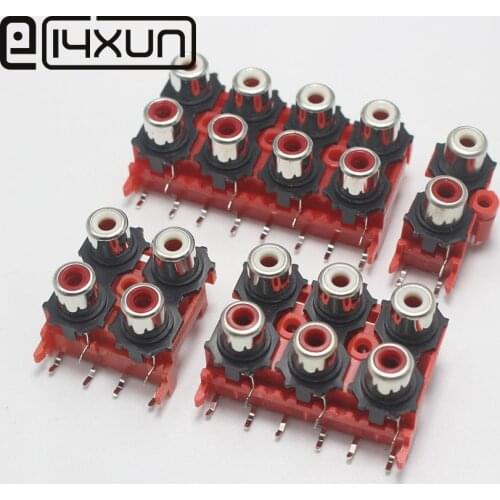New 2P 4P 6P 8P RCA Female Audio Video Plug AV Connector Socket Connector AV2-8.4-13 Red PCB Parts