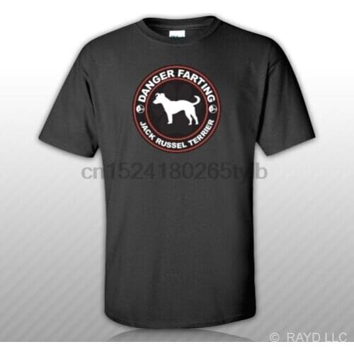 Danger Farting Jack Russel Terrier T-Shirt Tee Shirt Free Sticker dog canine pet