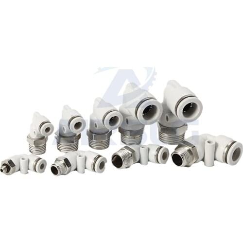 10pcs High Quality PL4 8 10 12 14-1/8'' 1/4'' 3/8'' 1/2'' High Pressure Pneumatic Pipe Threaded Elbow Quick Joint
