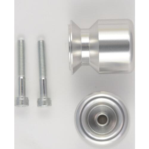 Pair screw M 6 pawls motorcycle frame sliders stand Silver