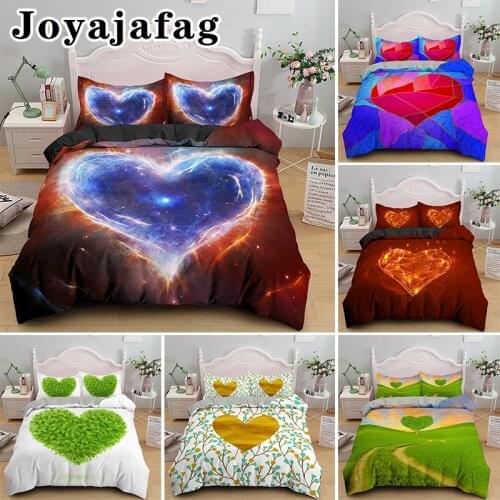 Psychedelic Love Heart Luxury Bedding Set Queen King Size Bedclothes With Pillowcase Hippie Bed Sets Home Textiles