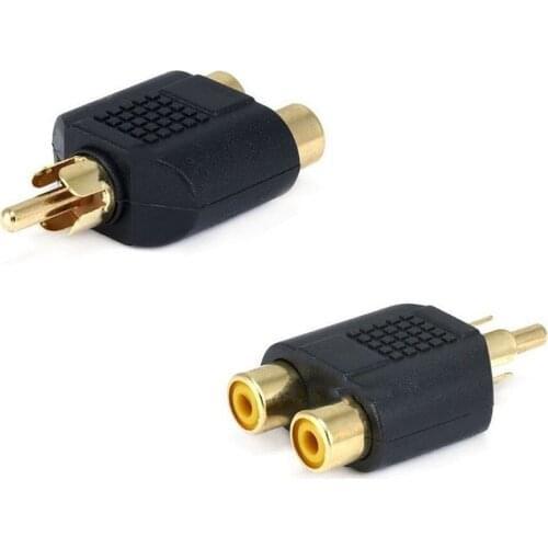 RCA Y Splitter AV Audio Video Plug Converter 1-Male To 2-Female Cable Adapter