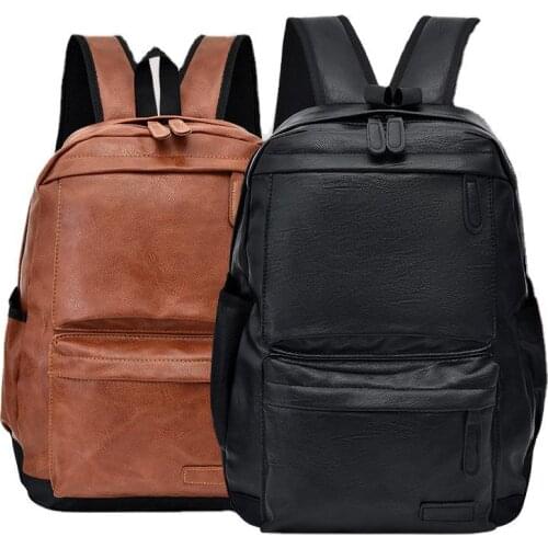 2021 new Korean style tide pu shoulder unisex men and women large capacity backpack travel sports backpack