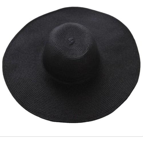 Seioum Fashion Straw Hat For Women Summer Casual Wide Brim Sun Cap With Ladies Vacation Beach Hats Big Visor Floppy Chapeau