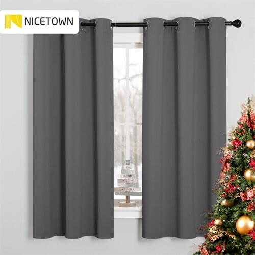 NICETOWN 1PC Blackout Curtain Drape Panel Three Pass Microfiber Noise Reducing Thermal Insulated Window Drape for Living Room