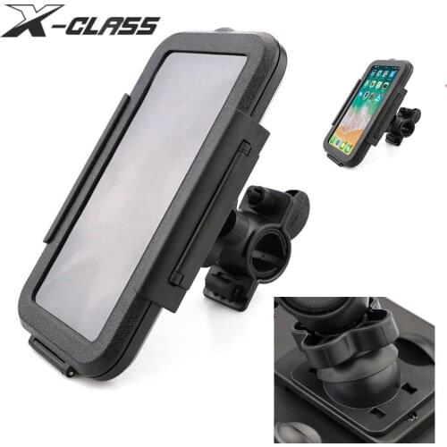 Universal Motorcycle Phone Holder Waterproof Handlebar Phone Carrier Touch Screen GPS Cover for Yamaha Kawasaki Yamaha BMW Vespa