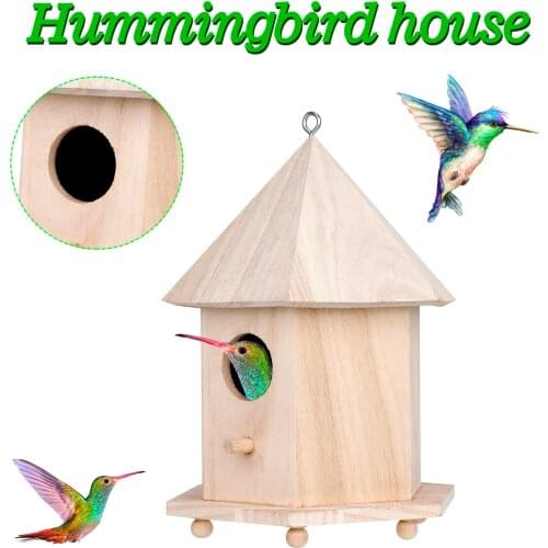 IN STOCK Novel Wooden bird house Wooden Bird House Nesting Box Hanging Bird Nests Home Garden Decor Garden decoration outdoor
