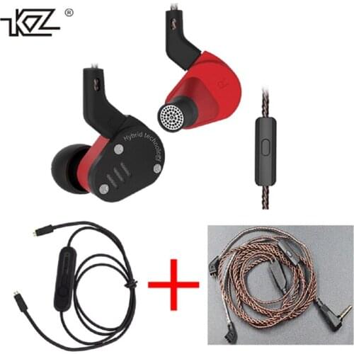 KZ ZSA In-ear HIFI Armature+Dynamic Hybrid Drive Bluetooth+Wired Cables Metal Case Sport Music Earphone Suitable for Smart Phone