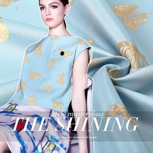 HLQON High quality occident style yarn dyed brocade jacquard fabric for sewing dress women clothing tissue patchwork