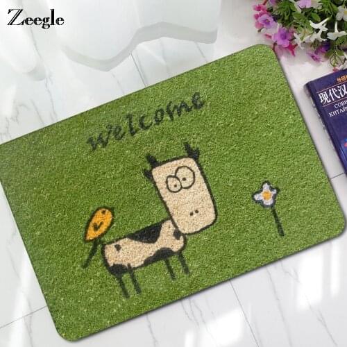 Zeegle Cartoon Entrance Door Mat Corridor Mats Home Rugs Non-slip Bath Mat Bathroom Anti-Slip Toilet Rug Kitchen Floor Carpet