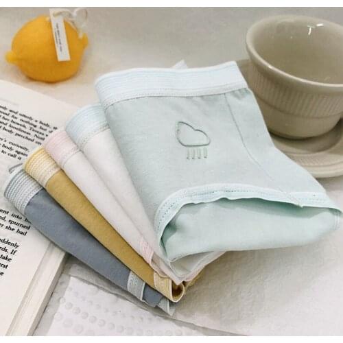 Seamless Mid Rise Breathable Underpants Lingerie Janpanese Style Students Briefs Underwear Cute Women Print Cotton Panties New