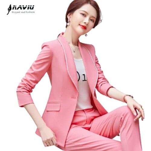 Women Suits High End Professional Temperament New Fashion Formal Long Sleeve Blazer And Pants Office Ladies Work Wear