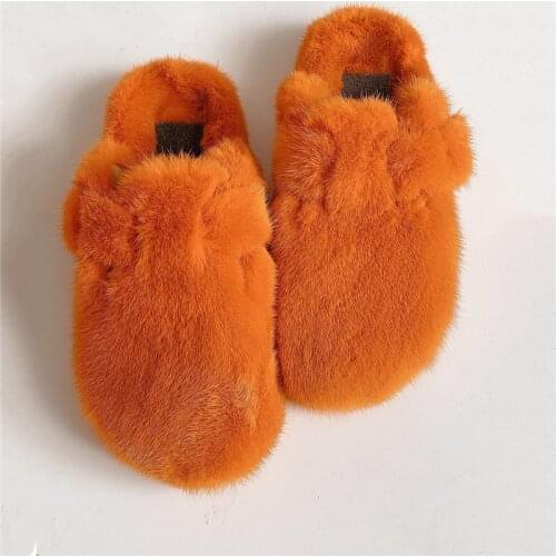 Womens Shoes Luxury Mink Hair Slippers Fashion Plush Slippers Soft And Comfortable Household Slippers Flat Shoes