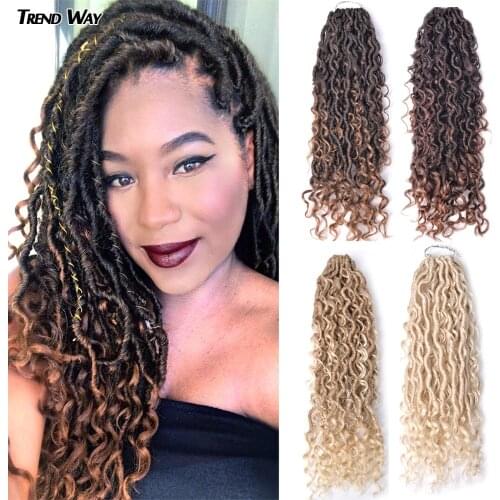 18inch Crochet Locs Hair Braiding Faux Locs River Hair Extension Curly Synthetic Braid Bouncy Hair Twist Braids Pre Loop