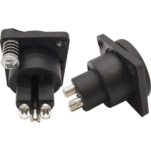 5Pcs Plastic 3 Pin XLR Female Jack Socket Chassis Panel Mount Audio Speaker Connector with Dust Cap