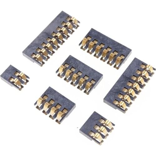 5pcs Spring Compression Contact 2.0 mm Pitch 2 3 4 5 6 7 8 Pin Male Surface Mount PCB modular Connector battery Straight
