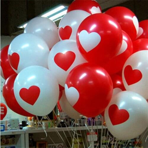 50PCS Lovely Round Heart Balloons Valentines Red Ballons Red Heart Latex Ballon christmas Wedding Propose Marriage foil balloons