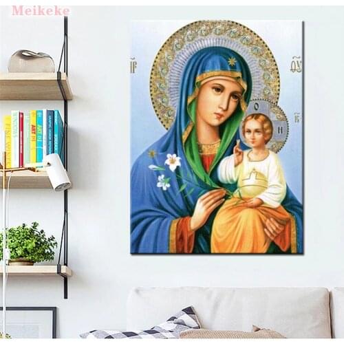 5D DIY Embroidery Religion Handmade Diamond Painting Needlework Mosaic Picture Cross Stitch Living Room Decoration