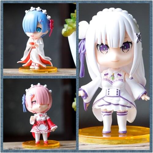 Anime Life In A Different World From Zero PVC Model Maid Subaru Natsuki Emilia Rem Ram Action Figures Kid Gift Toy Home Decore